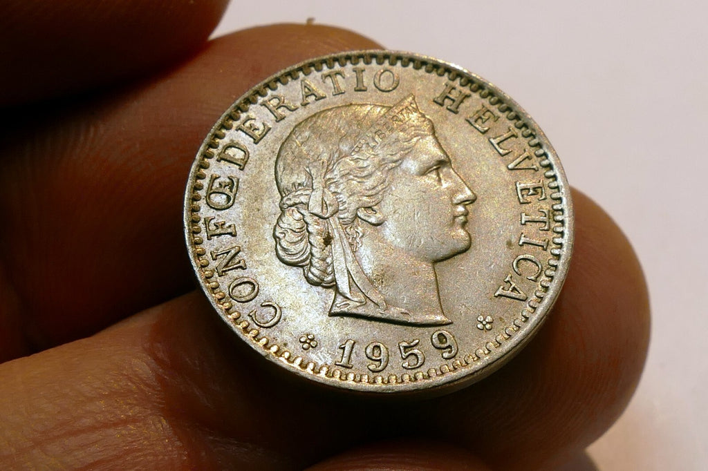Coin Switzerland 1959 20 Rappen Confederatio Helvetica