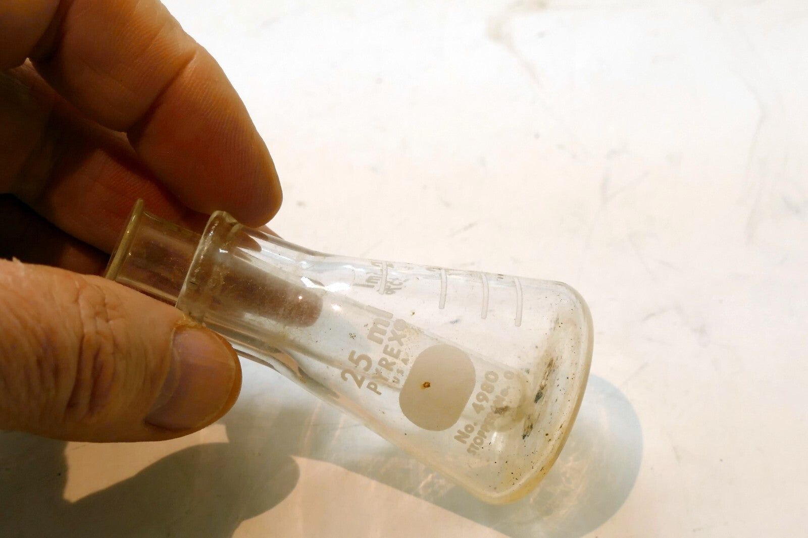 25ml Volumetric Flask Mercer/Pyrex Glass Vintage 4980 with TUBE