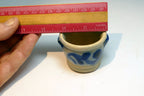 Blue Ceramic tealight candle holder  vintage clay pottery 2"