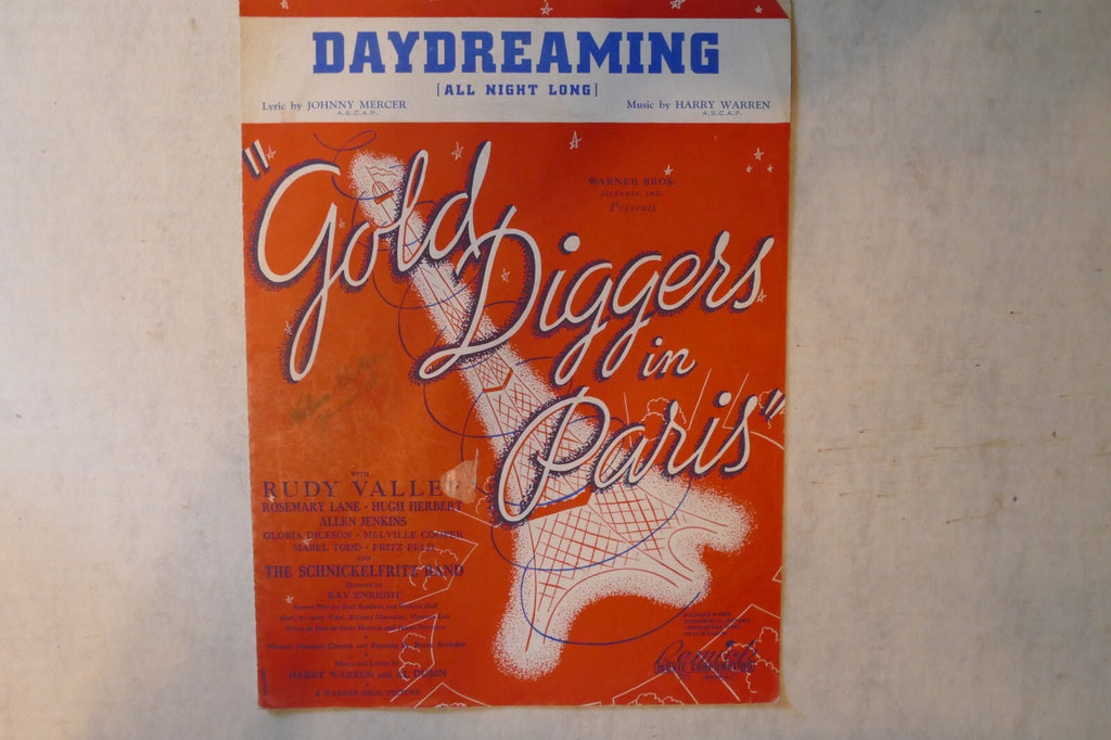 Daydreaming, sheet music 1938, from "gold diggers in paris", by johnny mercer, harry warren