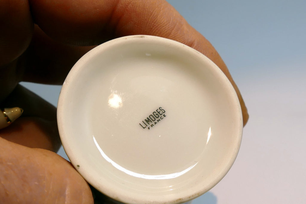 Miniature Limoges France Porcelain Tea Pot Pitcher Candle Warmer  Bonne Nuit