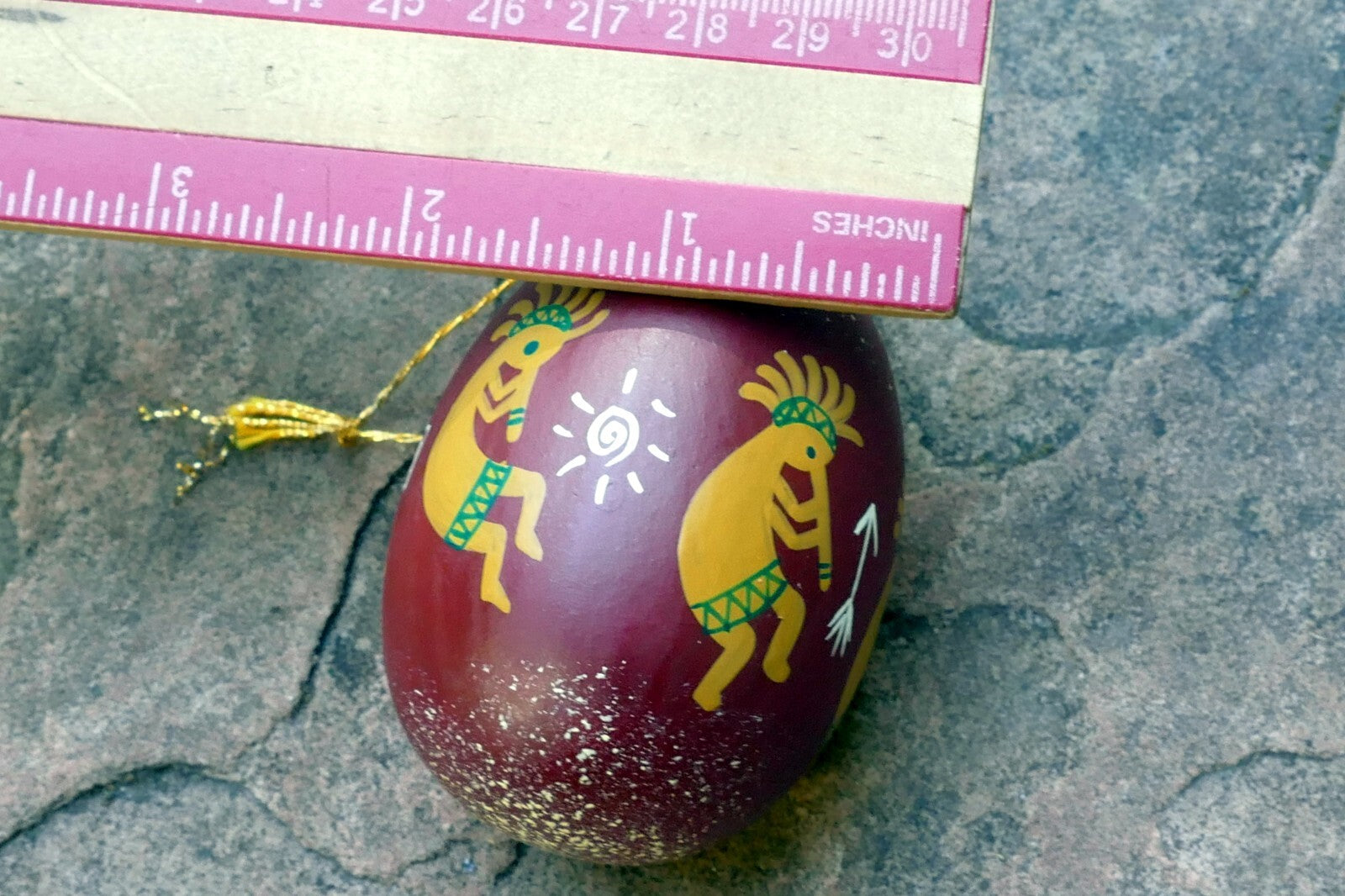 KOKOPELLI  NATIVE AMERICAN DANCE DESIGN GOURD CHRISTMAS ORNAMENT