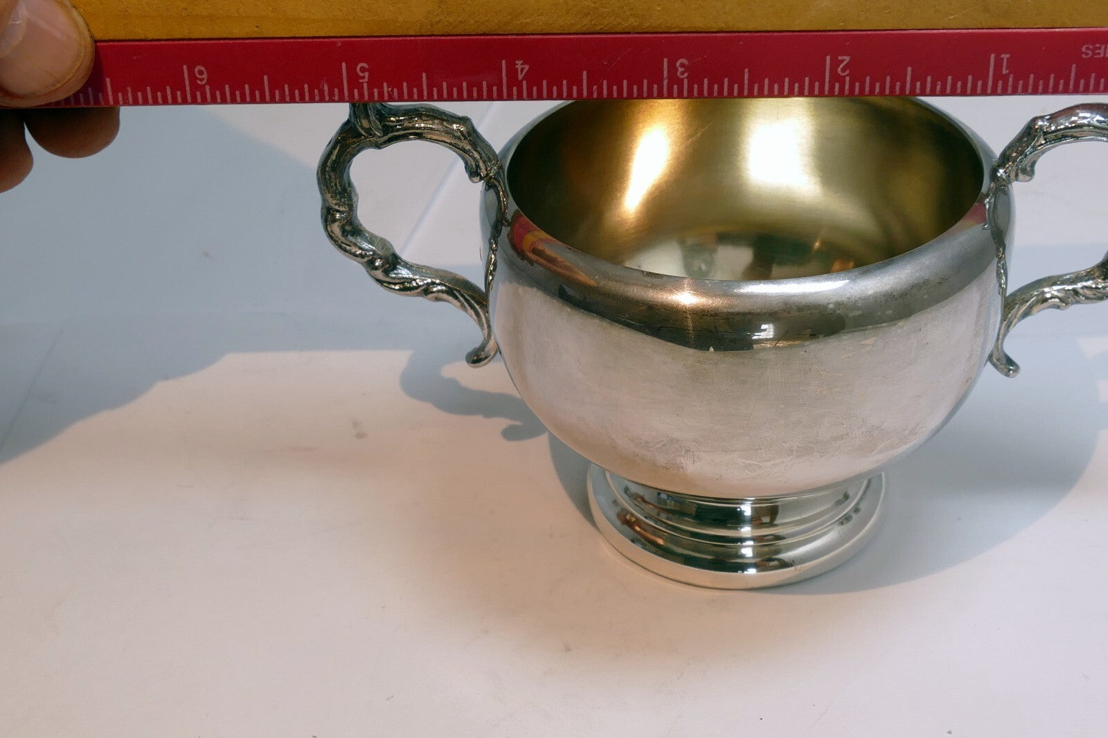 VIKING SILVER  PLATE E P COPPER SUGAR BOWL made in Canada  Lead Mounts for Tea