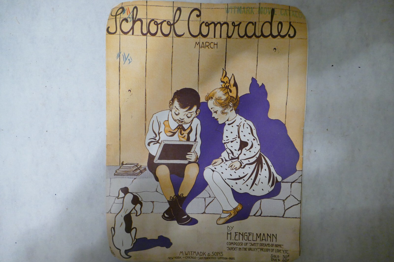 School comrades march, sheet music 1909, by h. engelmann, m. witmark and sons
