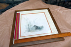 Mads Stage Framed Print Common Snipe bird nesting 11X11" signed