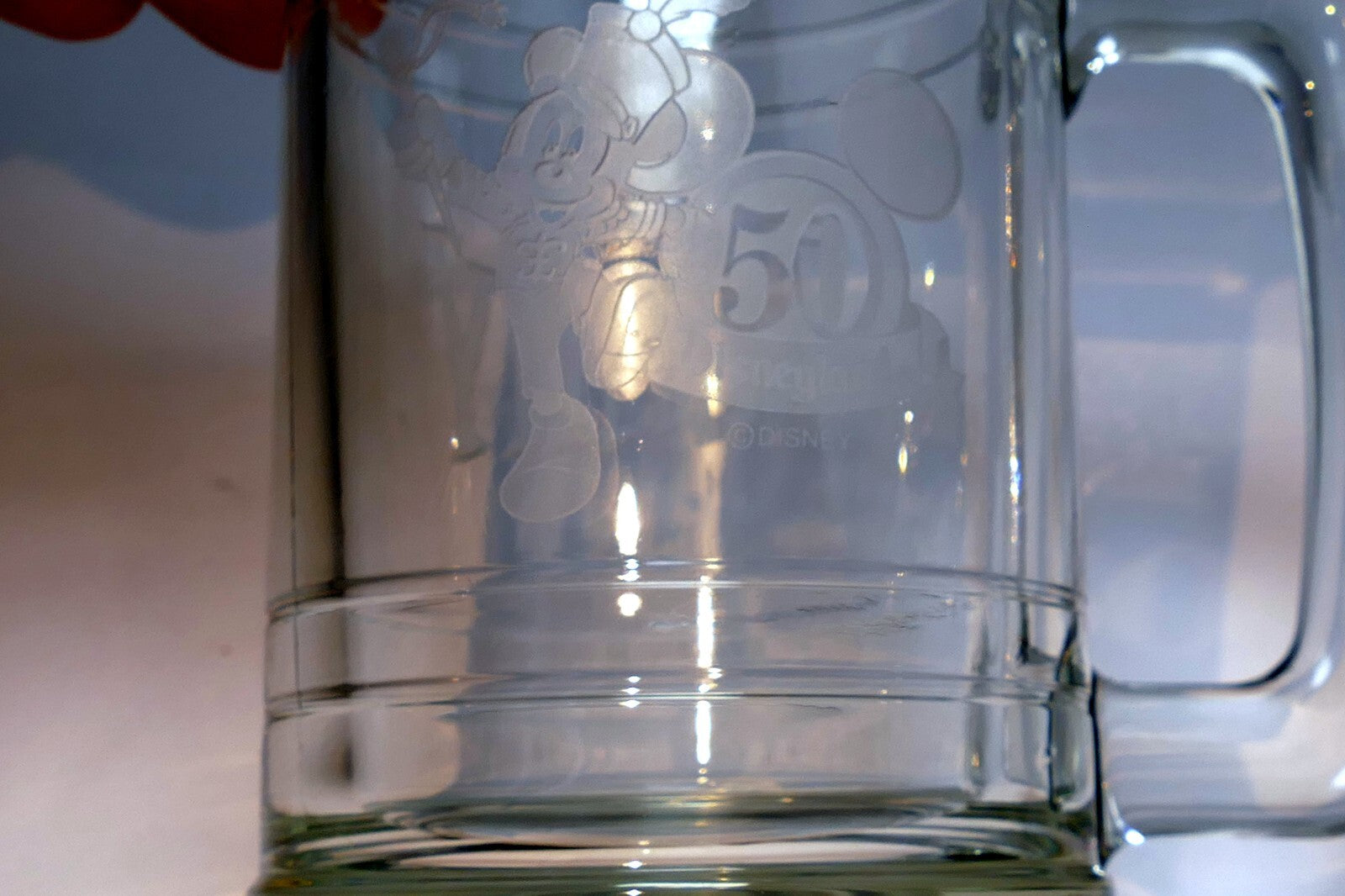 Mickey Mouse Large Glass Beer Stein Mug Walt Disneyland Etched Engraved "TOMMY"