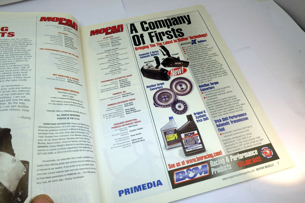 MOPAR MUSCLE Magazine March 2006 When Big Block Ruled the Streets