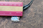 Bear Paw Brooch Necklace Inlaid Blue and Red Stones Crushed Tourquise Navajo
