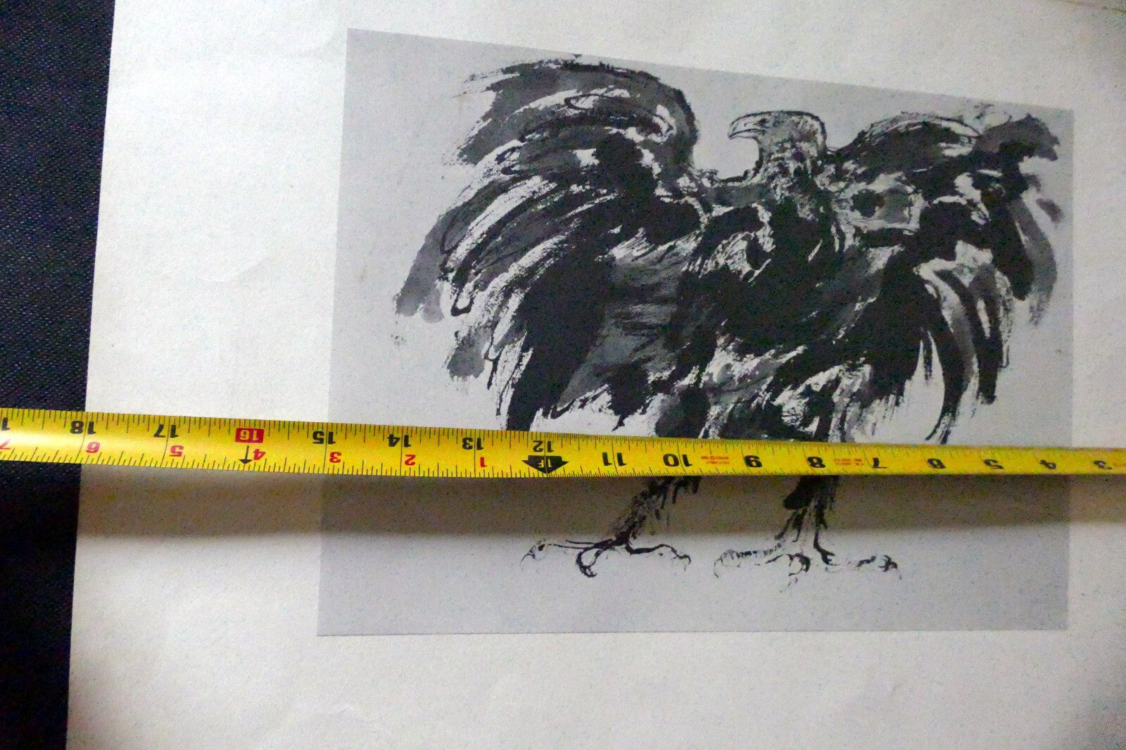 LEONARD BASKIN "Eagle" Woodcut Print - Numbered 54, unframed - vintage