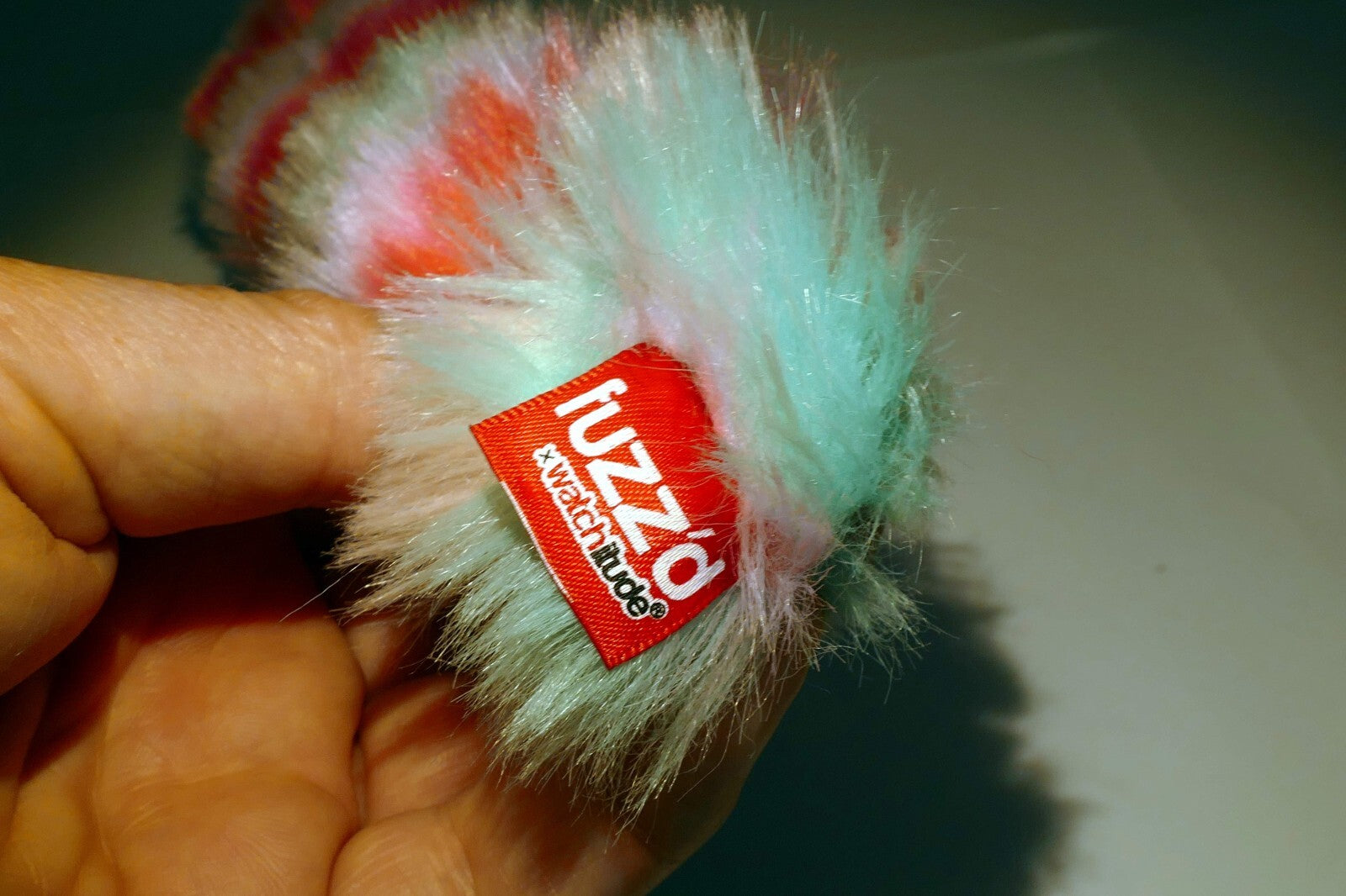 Rainbow Stripes - Slap Bracelet - Fuzz'd   fluffy pink