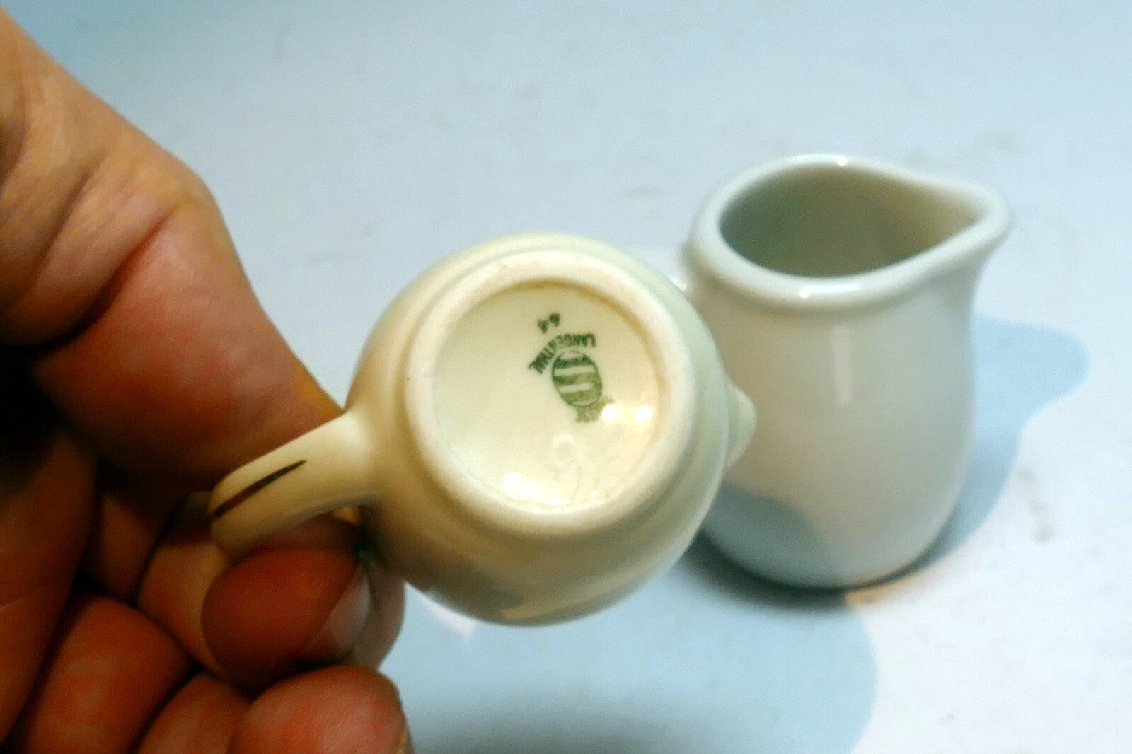 Suisse Langenthal mini cream pitcher  miniature set of two white porcelain