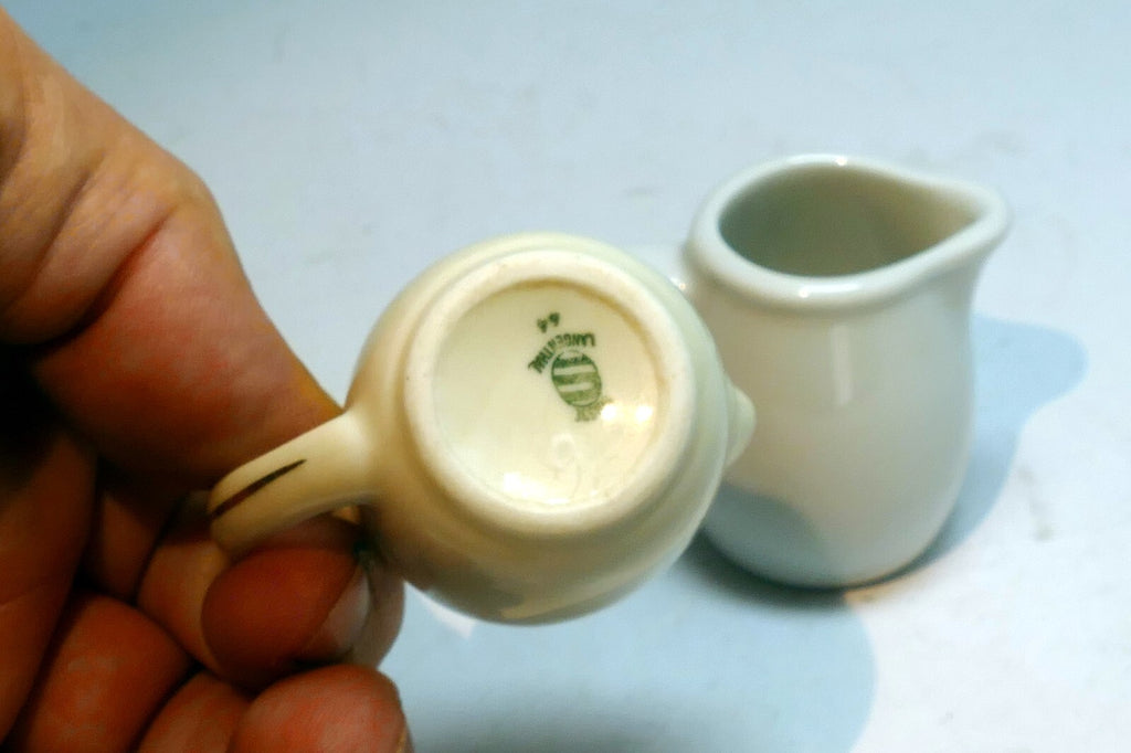 Suisse Langenthal mini cream pitcher  miniature set of two white porcelain
