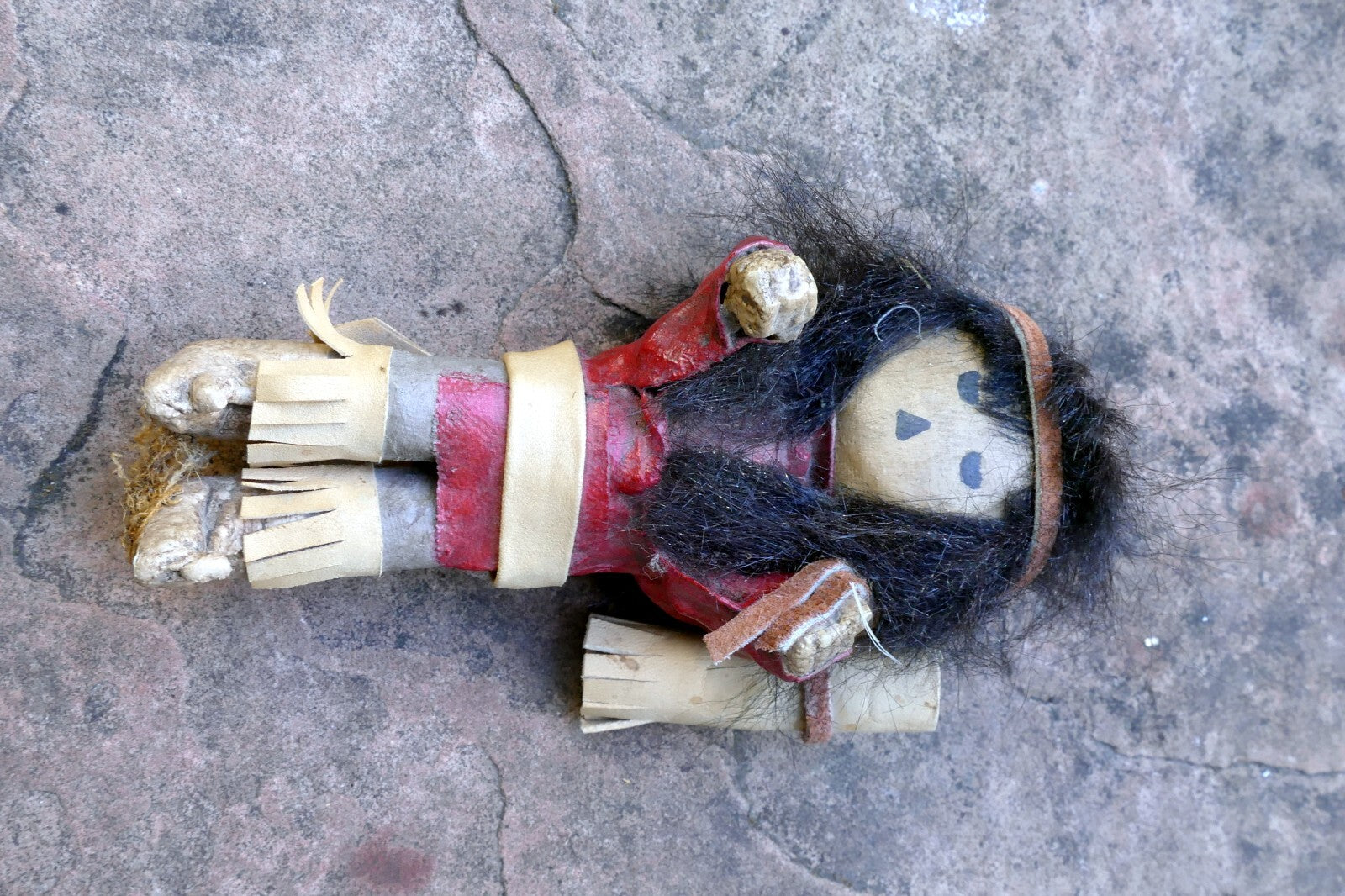 Vintage Native American Doll 6.5" tall missing wooden base