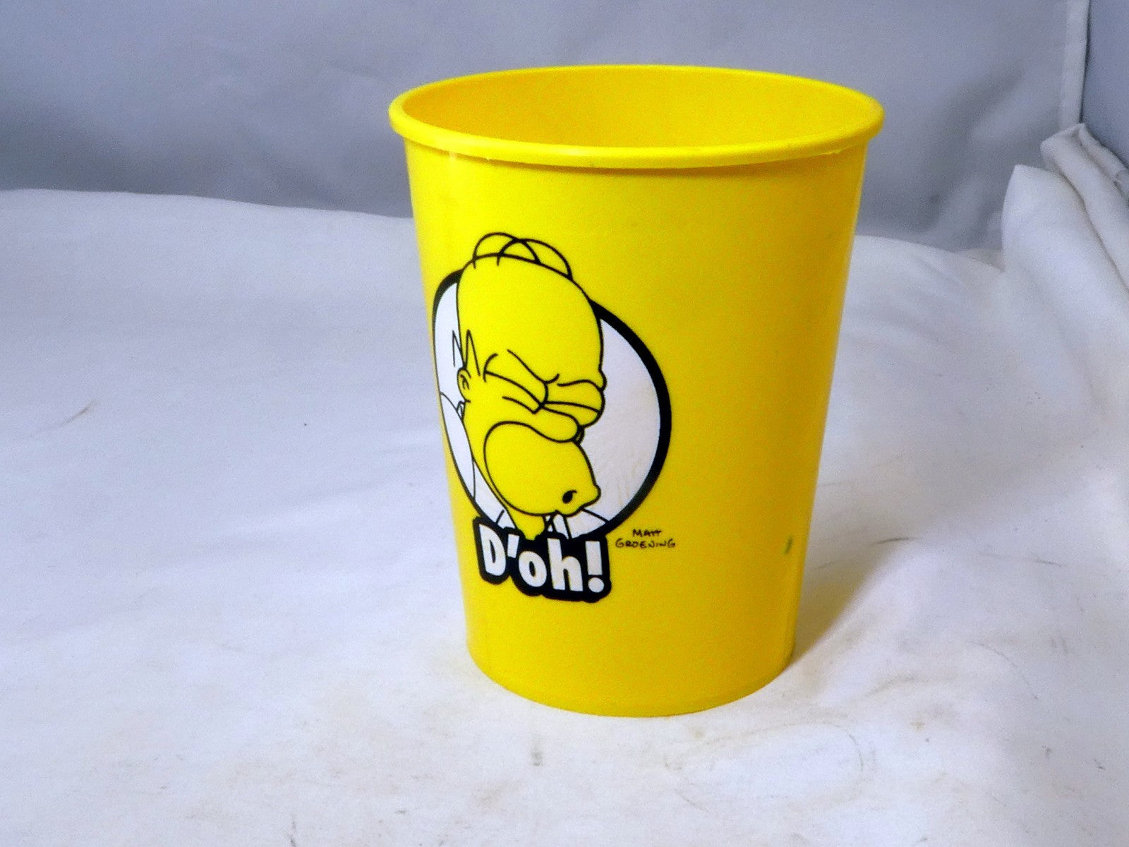 The SIMPSONS Homer WOO-HOO!  plastic water beer cup 4" tall 