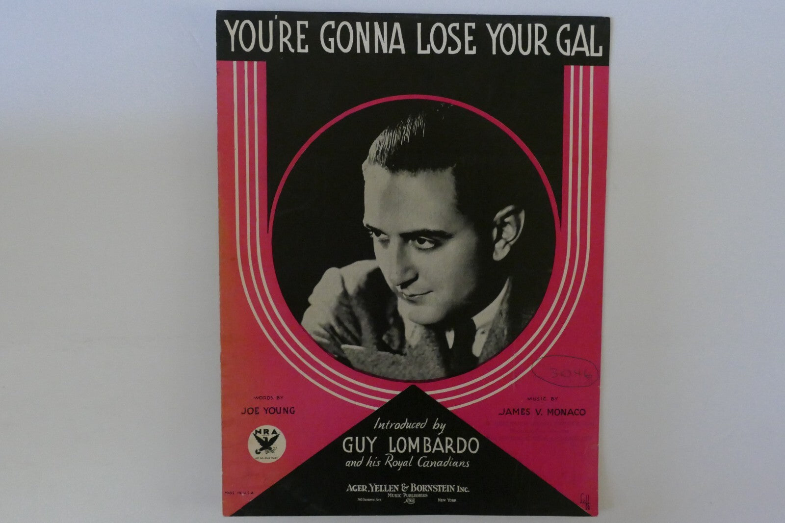 You're gonna lose your gal, sheet music 1933, by joe young and james v. monaco