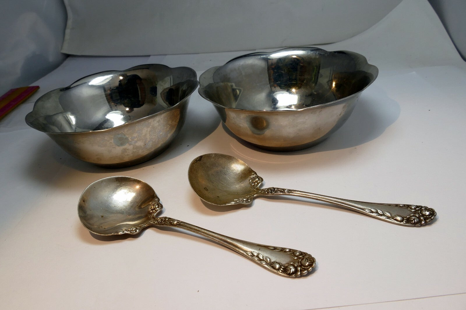EASTERN STAR Sterling Spoon w/ cereal Bow 1898 (set of two)