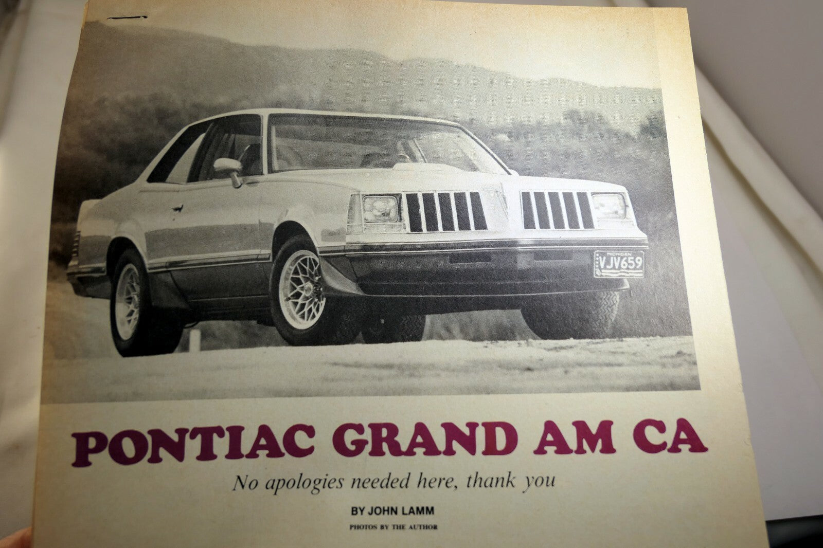 Pontiac grand am ca (road and track) magazine clippings advertisement ad