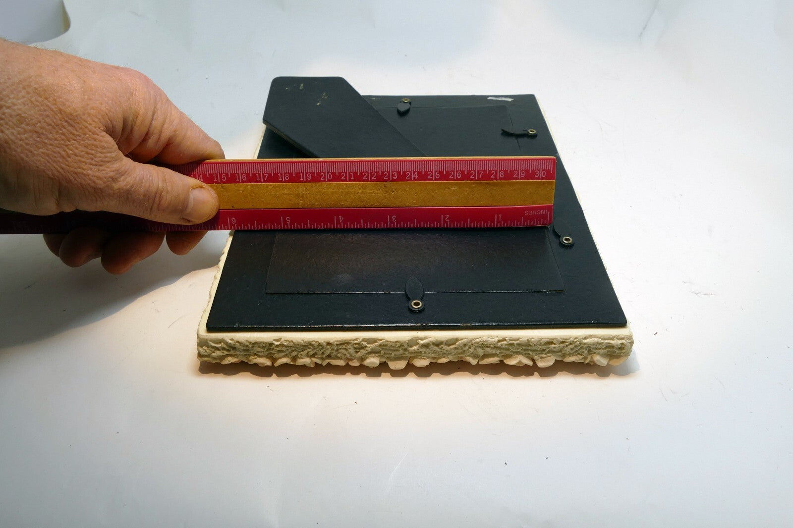 7" x 5" Picture Photo Frame Ceramic 3D Gold Rose 🌹🥀 Vintage pink tone