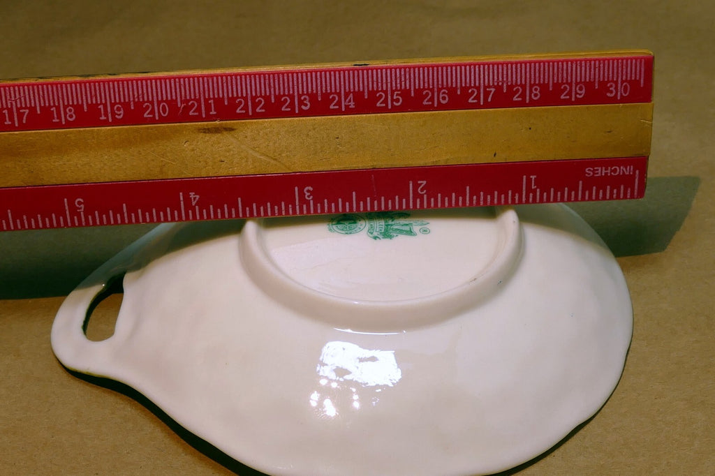 Belleek Ireland  clover shamrock butter plate spoon rest porcelain
