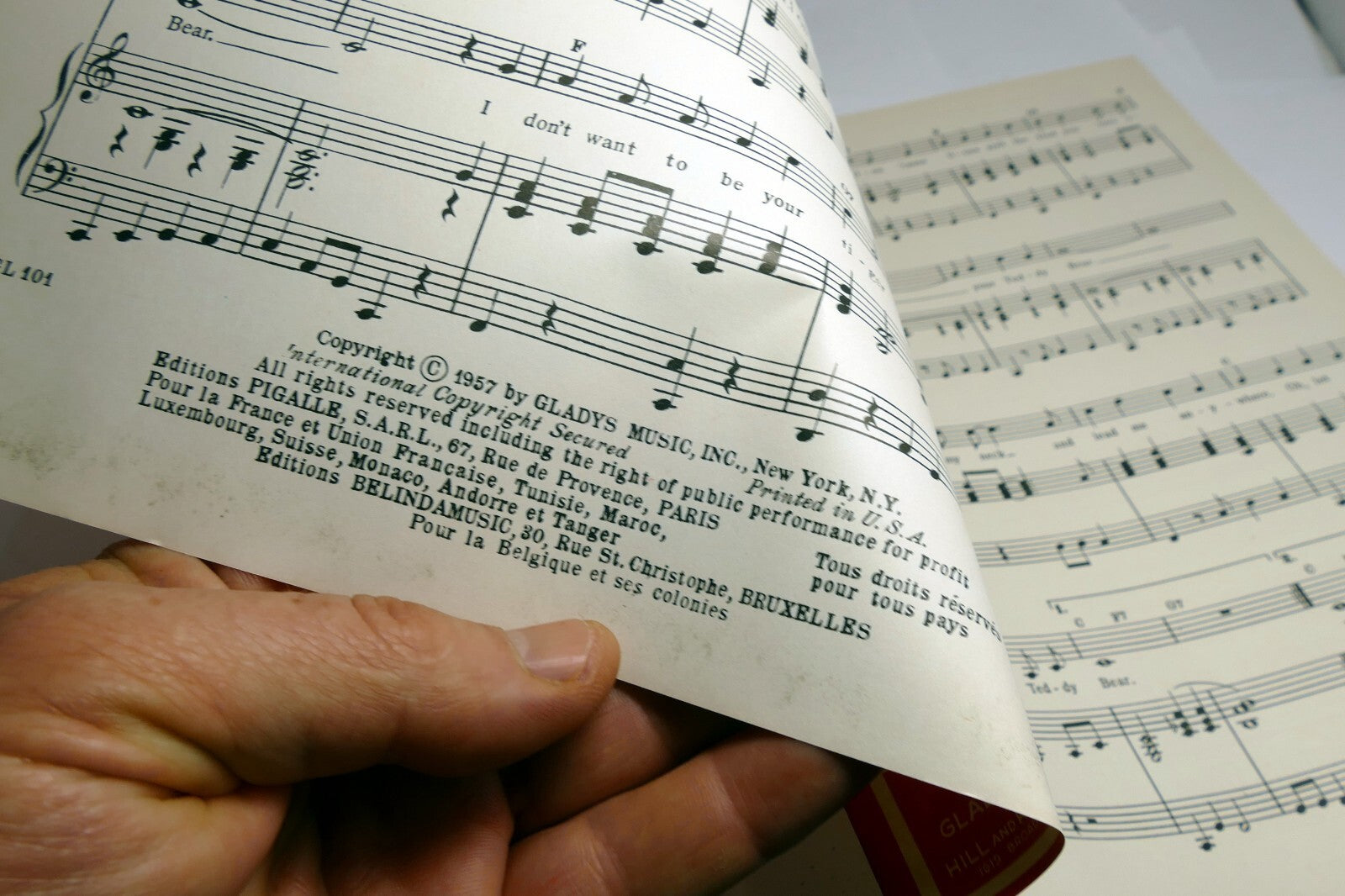 Teddy Bear by Elvis Presley Lowe Mann 1957  Sheet Music