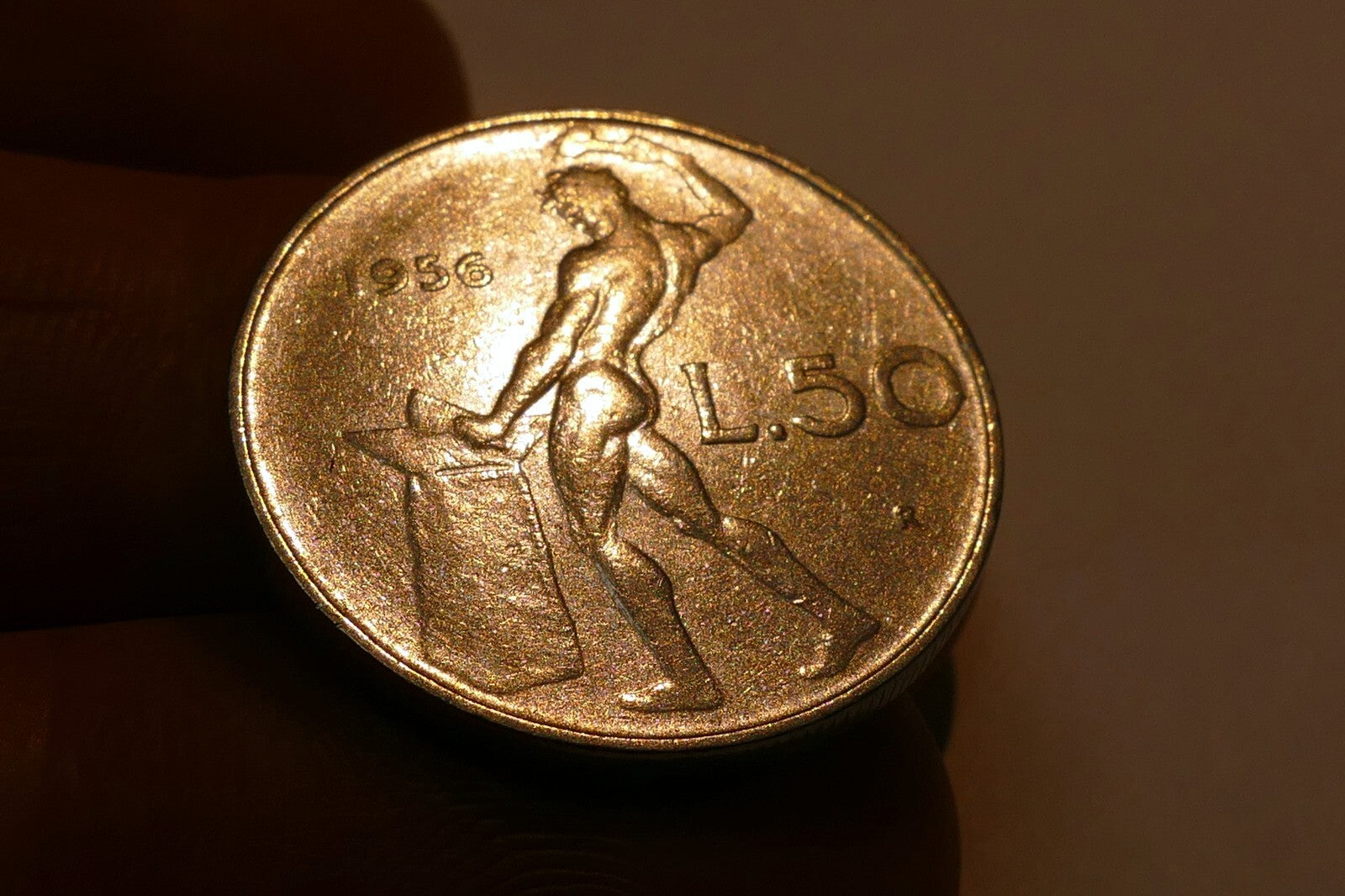 1956 Repvbblica Italiana L.50 Italy Italian 50 Lire Coin Italy