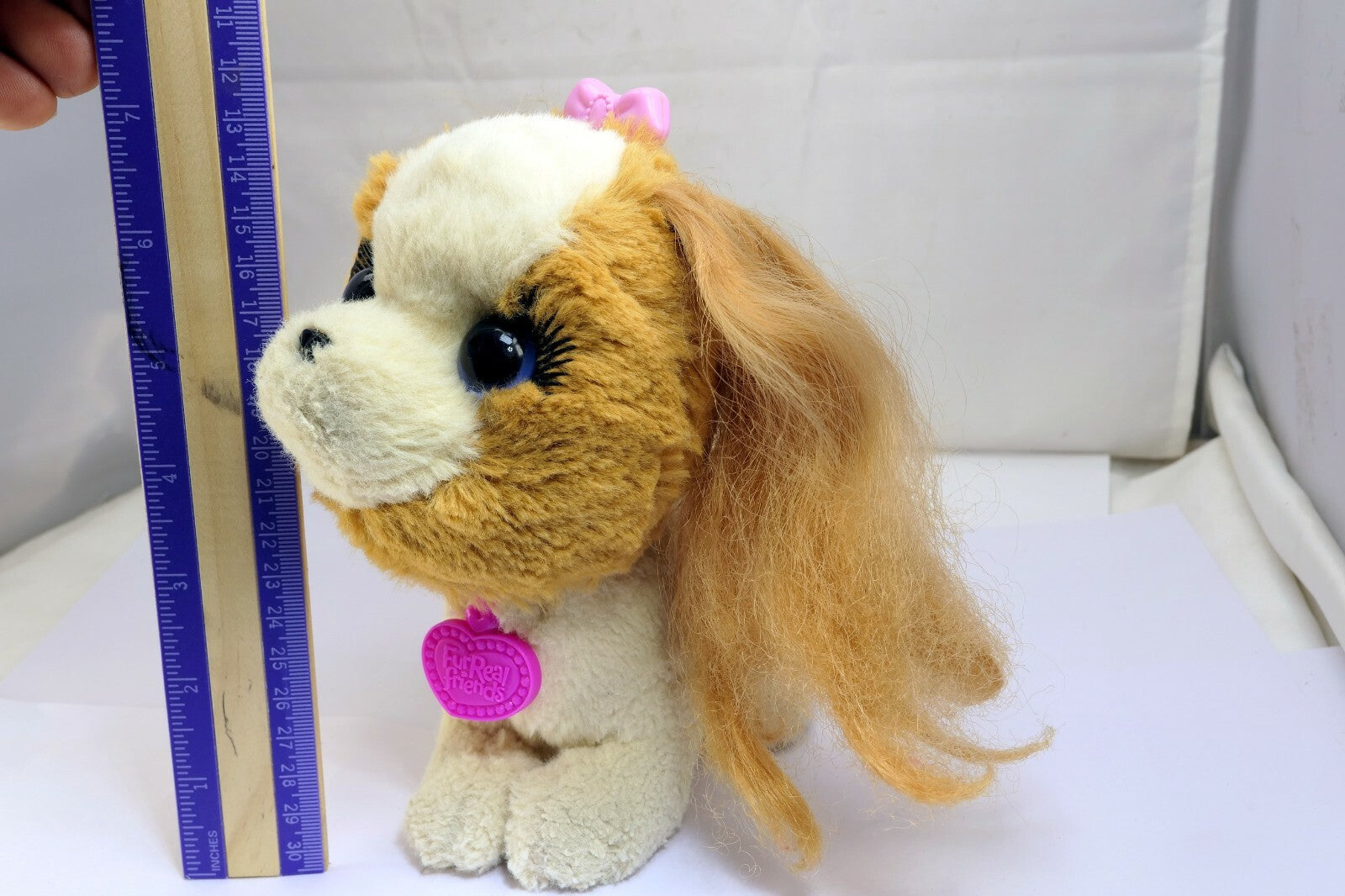 Hasbro Fur Real Friends Princess Brown White Dog  Barks Pull Girl