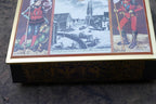 German Tin Box Schumann Nürnberger Burg Lebkuchen 12X15X5" large knight metal