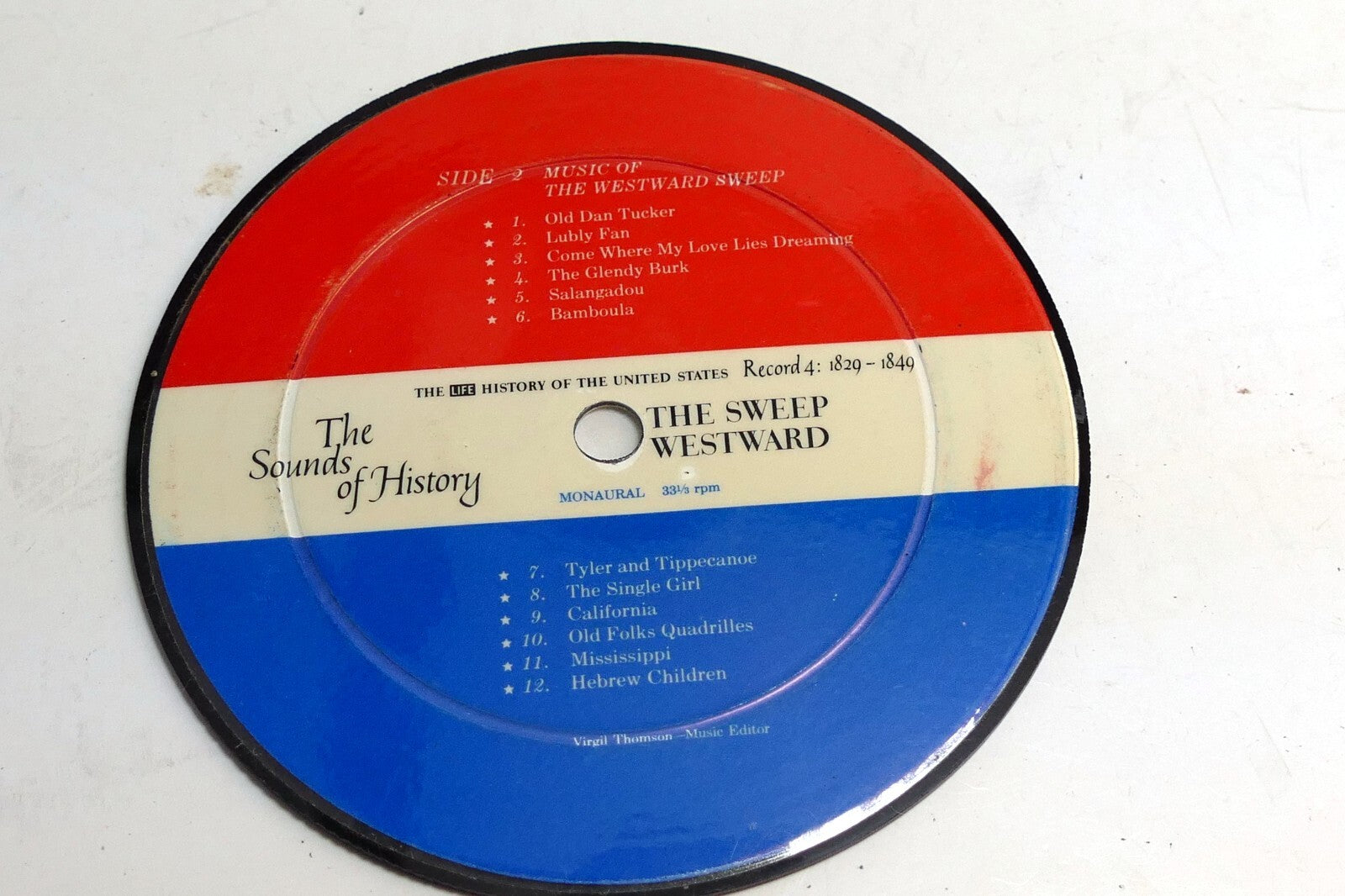 Vintage LP Record Coaster - ART Only   - The Sound of History Westward Sweep