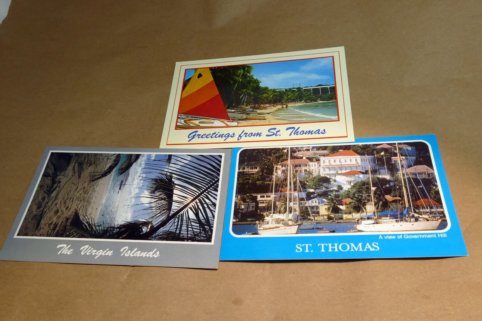 1980's postcard st. thomas virgin islands lot of 3 vintage 1990's caribbean sea