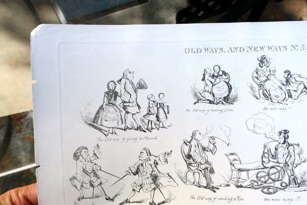 Old WAYS and NEW WAYS No 5 HENRY HEATH CARICATURE PRINT  1840 Victorian