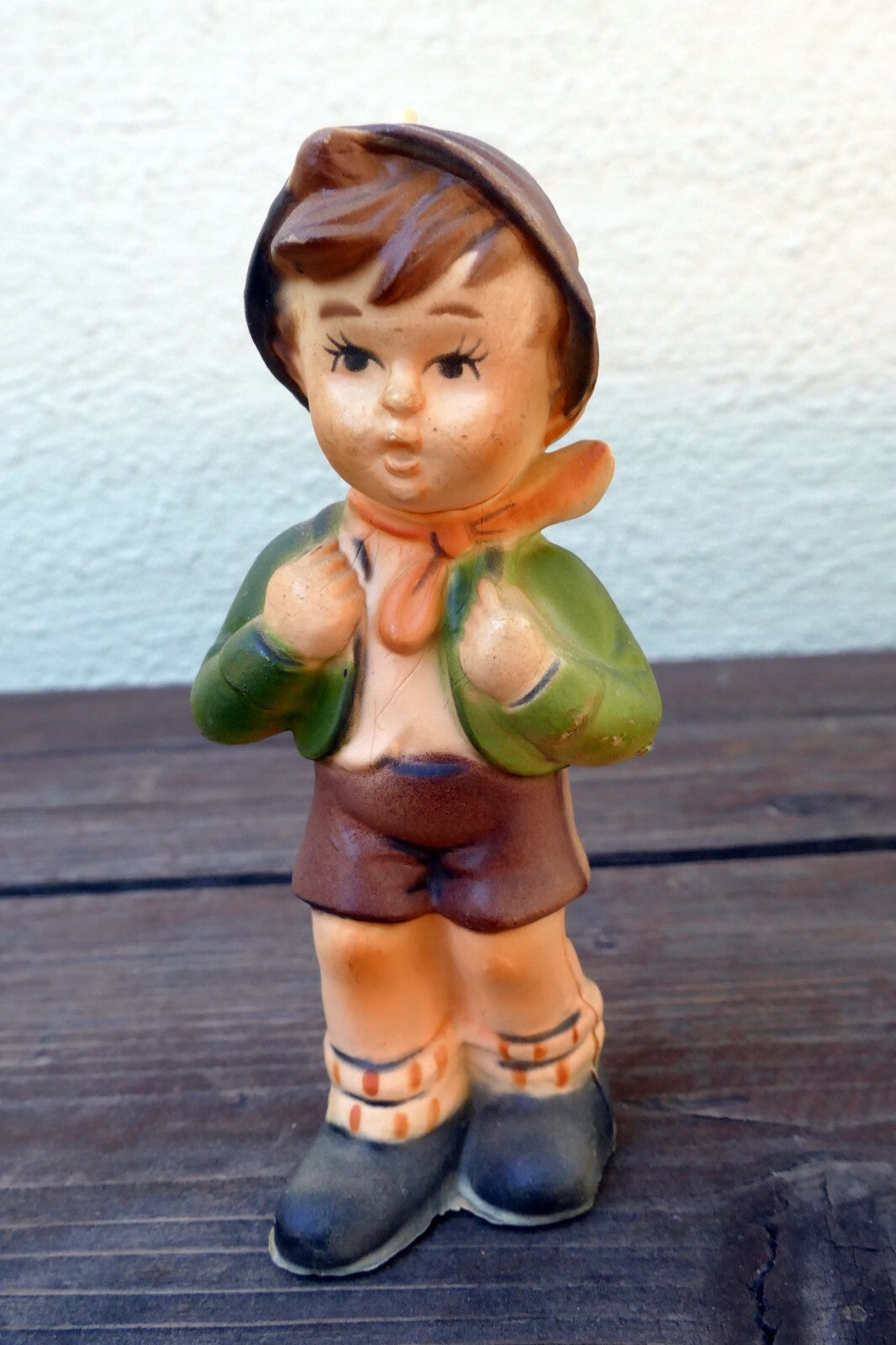 4" small boy scout figurine with backpack vintage