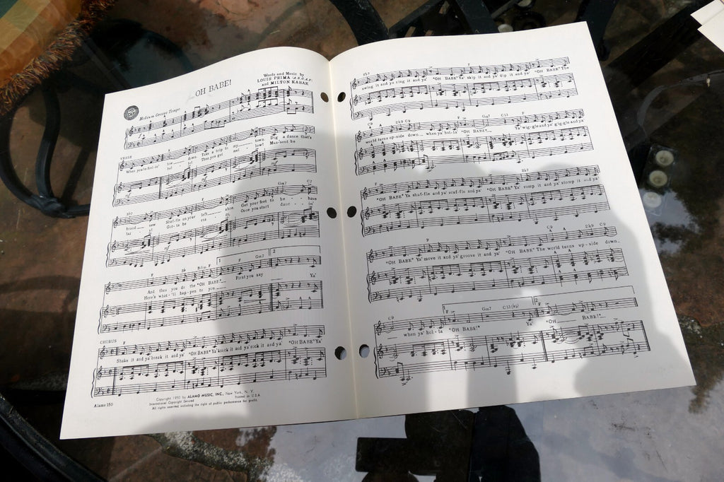 Oh Babe Louis Prima Milton Kabak 1950  Sheet Music Orchestra