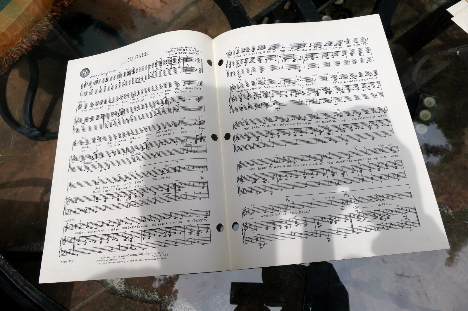 Oh Babe Louis Prima Milton Kabak 1950  Sheet Music Orchestra