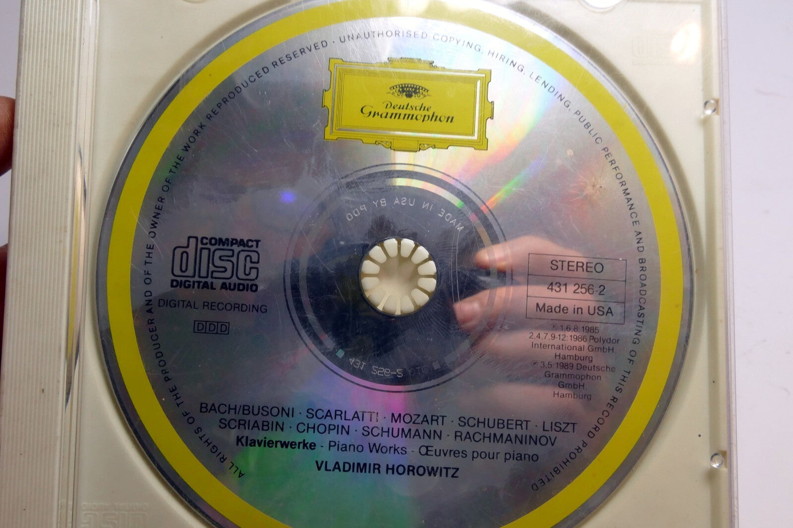 Vladimir horowitz   vladimir horowitz (431 256 2) music cd bach chopin mozart 1989