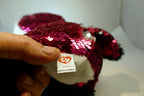 TY Jewel Reversible Sequin Plush Pet Flippy Fox 9" tall Flippables Purple 