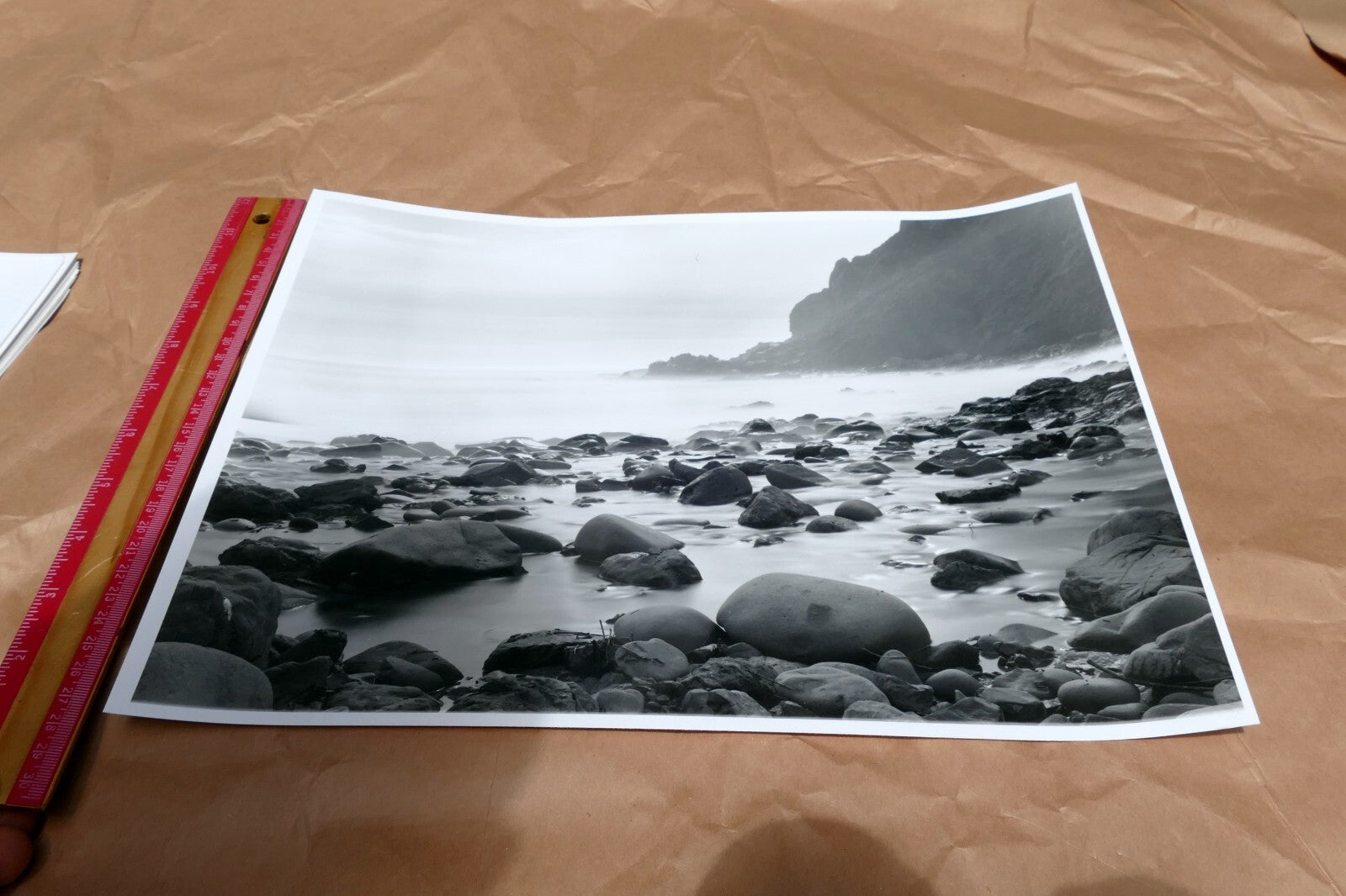 Big Sur California 11X14" Black & white Photo Beach Rocks Surf Ocean - Unsigned