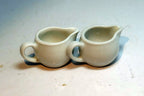German Schonwald Miniature  3cm tall White Milk Creamer Pitcher Set Of two
