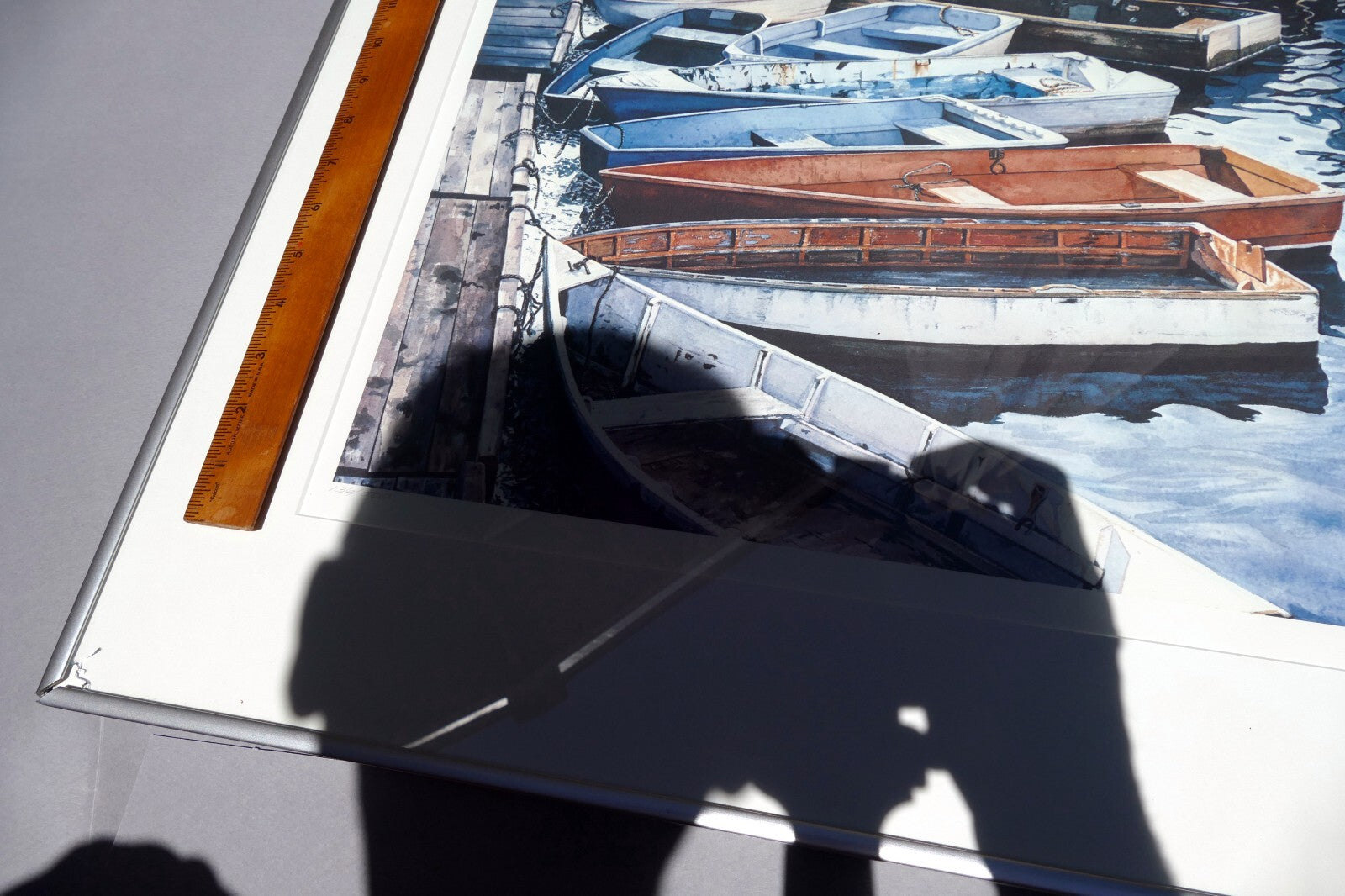 C. Gerrish Art Print 14X20"  Framed  w/ glass boats port harbor limited edition