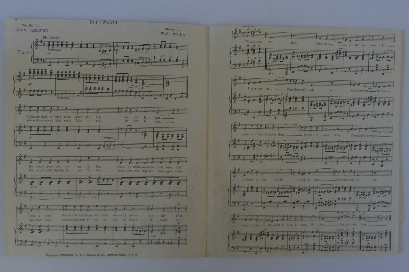 Yo-san, 1919, by Jean Lefavre and W.C. Polla, C. C. Church and Co.