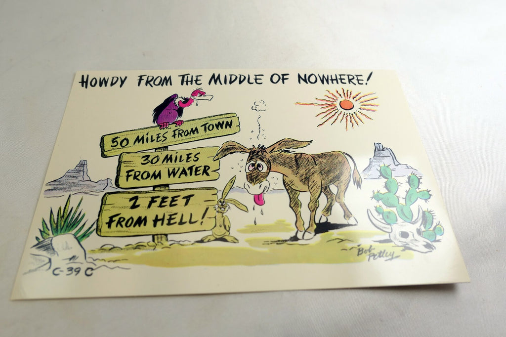 Howdy From Middle of Nowhere! Cowboy Postcards Arizona Phoenix Wild West Cowboy