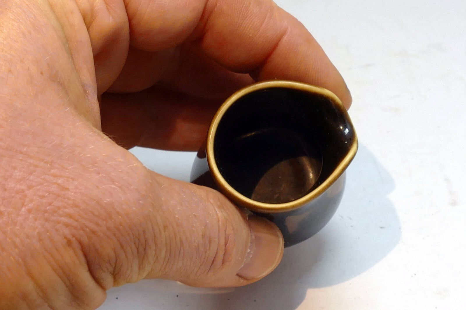 Miniature 4cm tall brown Milk Creamer Pitcher