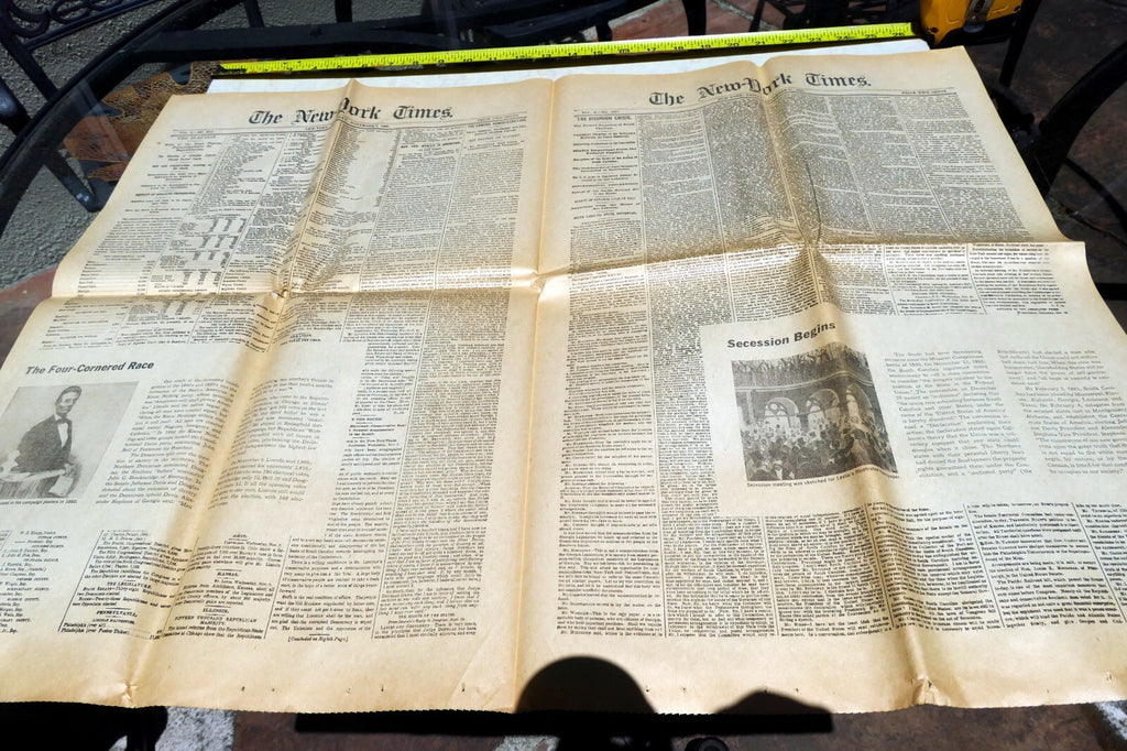 New York Times  Dec. 21,  1860 - Reprint - Civil War, South Secession Begins