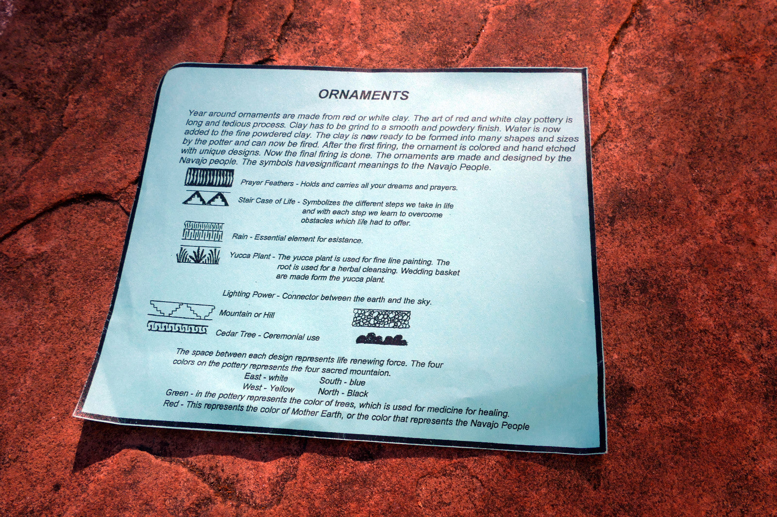 Navajo Ornaments Symbols Meanings Native American Tribal Brochure