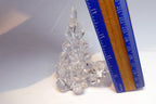 Clear Art Glass Christmas Tree Candle Holders 4" tall