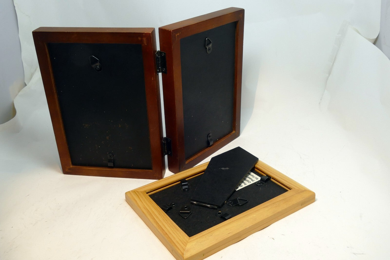 Lot of 2 Pack PICTURE FRAME SOLID WOOD Vertical w/ GLASS 6"x4" 3.4X5"