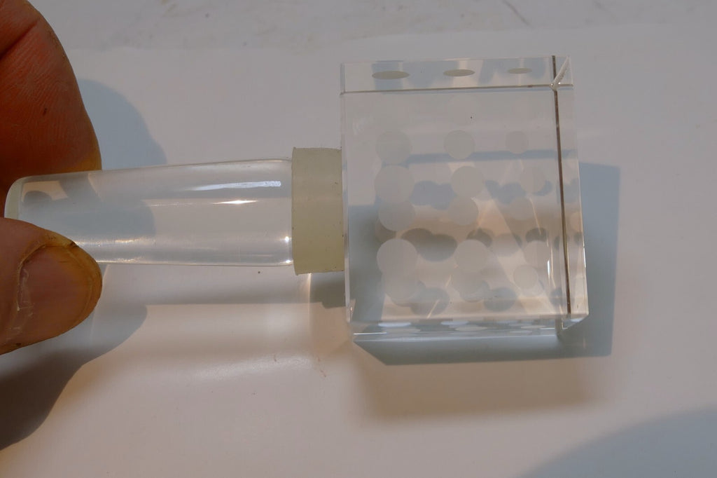Mikasa Etched dots Crystal Glass Bottle Stopper square shape