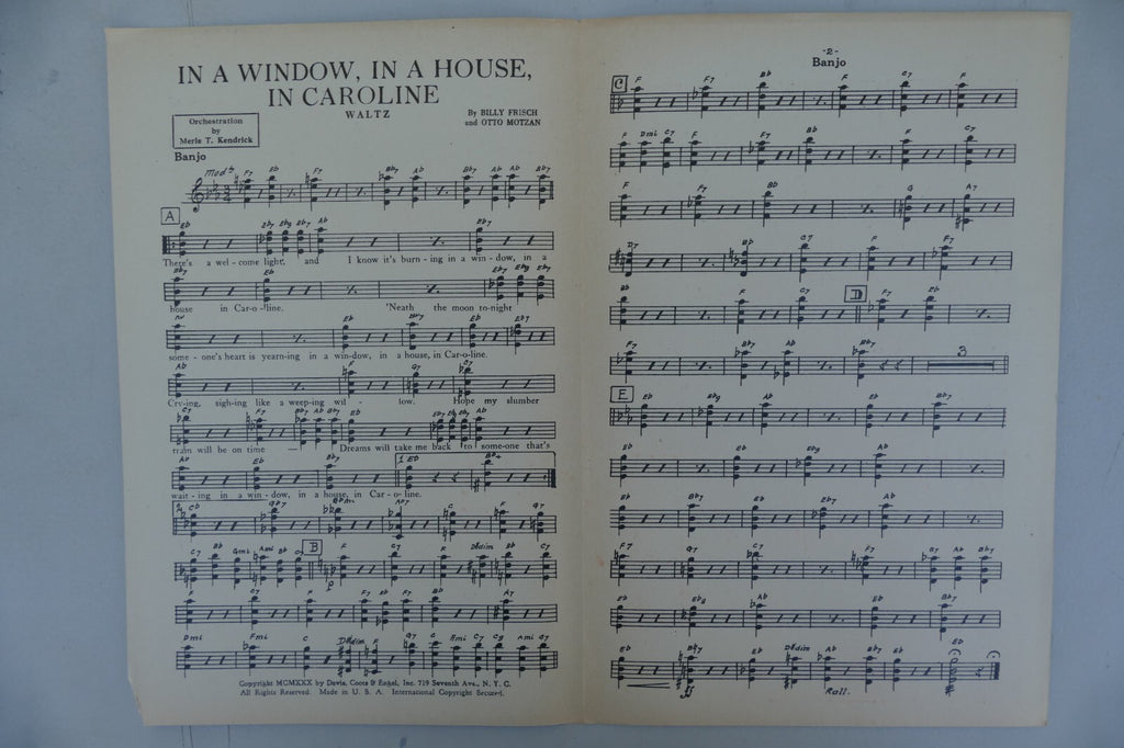In a window, in a house, in Caroline 1930 by Billy Frisch and Otto Motzan