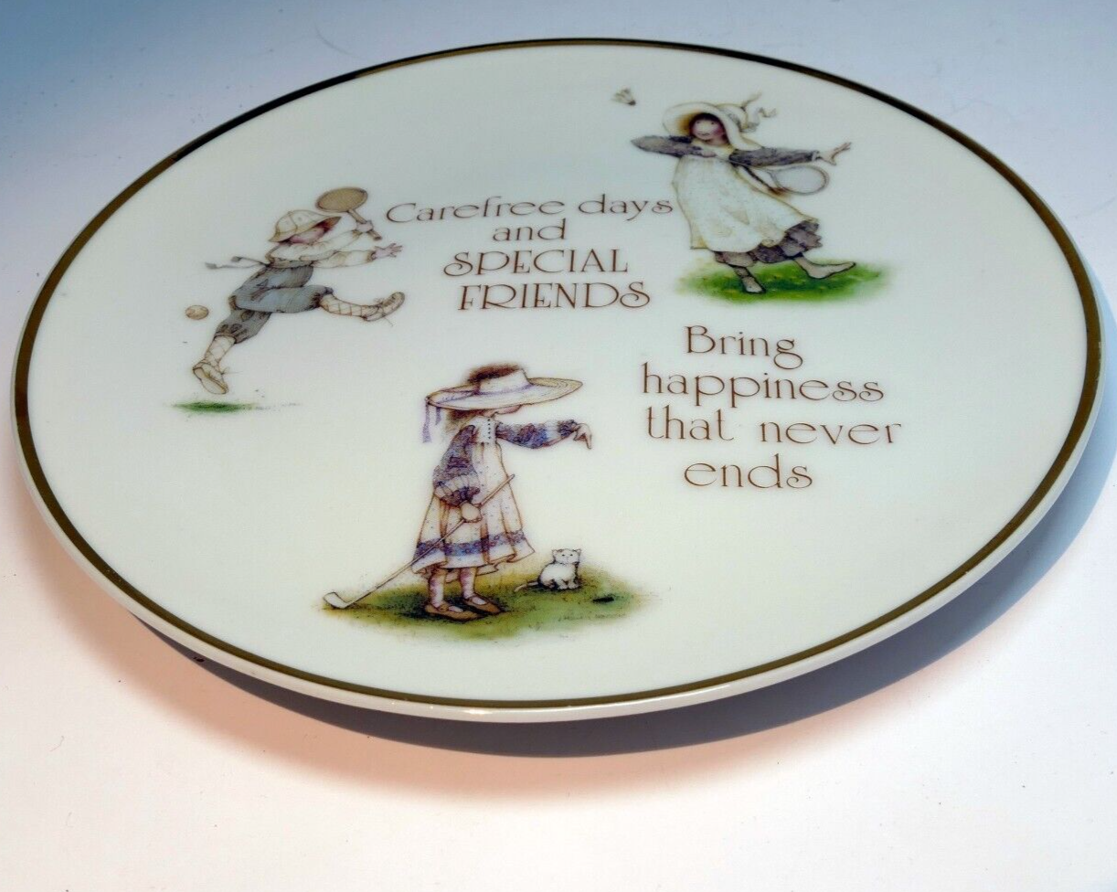 Special friends plate genuine porcelain lasting memories 6" gold trim japan