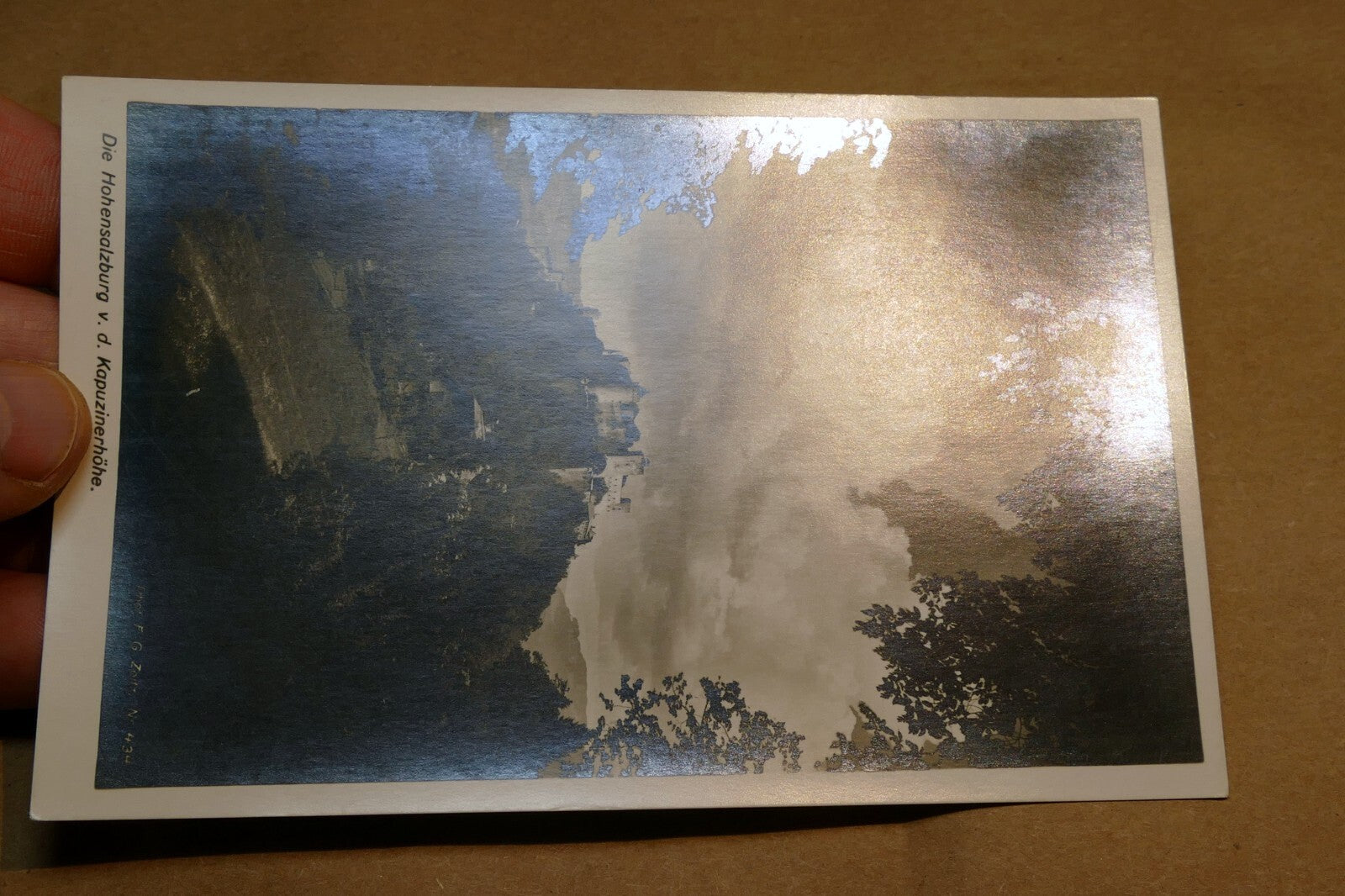 Hohensalzburg Fortress from the Kapuzinerberg 1930's postcard Austria - unposted