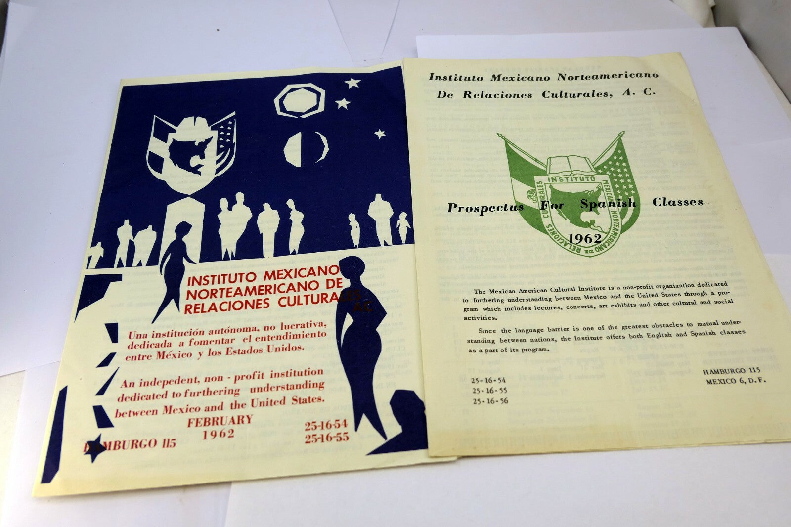 Instituto Mexicano Norteamericano de Relaciones Cultura 1962 Brochure Program